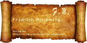 Fridrich Mirabella névjegykártya